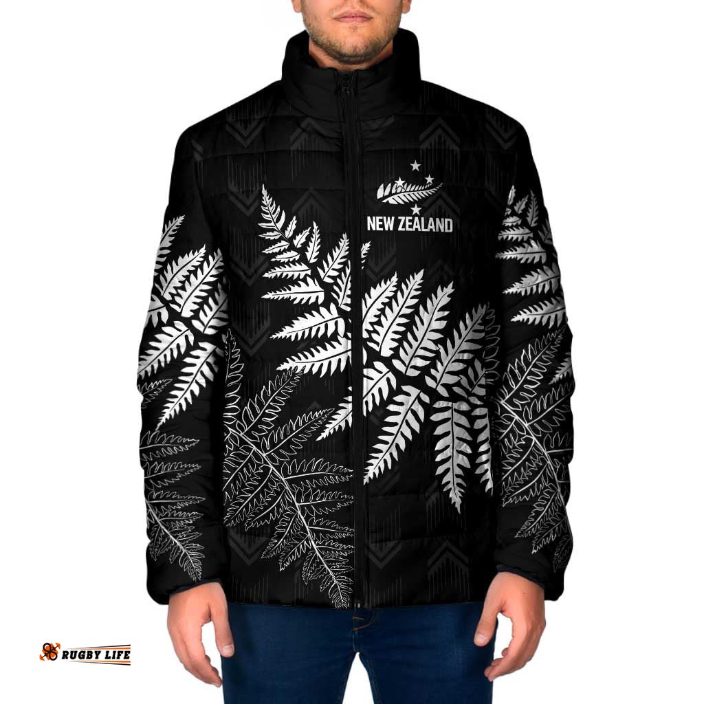 New Zealand Lawn Bowls Personalized Padded Jacket Wrap-Around Silver Fern LT7