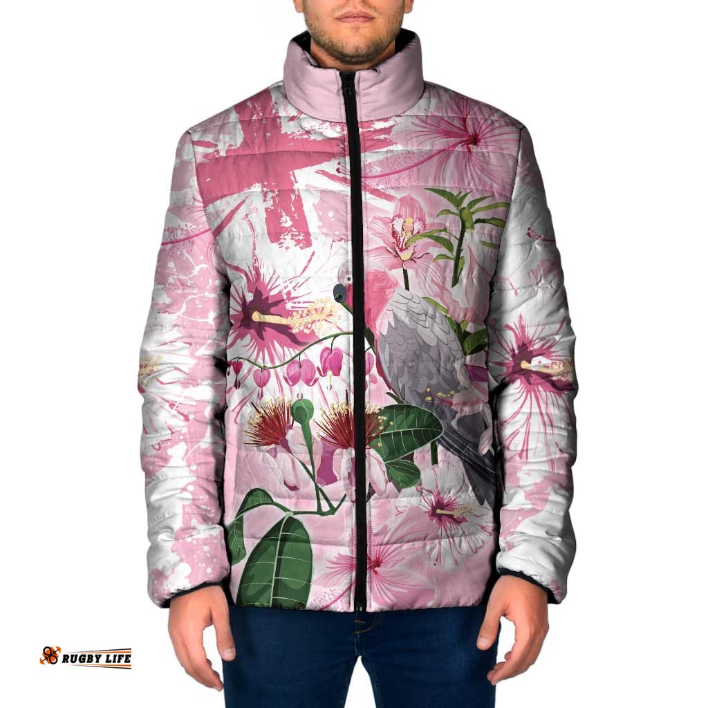 Personalised Australia Day Padded Jacket Pink Parrot Bird Opal Art LT9
