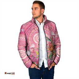 Personalized Pink Galah Aboriginal Dot Art Padded Jacket Australias Breast Cancer Awareness LT9