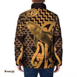 Humpback Whale Matariki New Zealand Padded Jacket NZ Maori Paikea Poutama Luxury Gold LT14