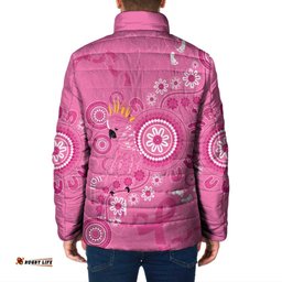 Pink Ribbon Australia Padded Jacket Breast Cancer Awareness Aboriginal Cacatua leadbeateri LT14