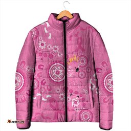 Pink Ribbon Australia Padded Jacket Breast Cancer Awareness Aboriginal Cacatua leadbeateri LT14