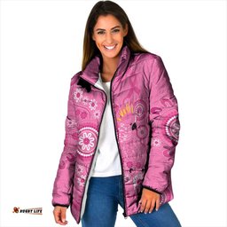 Pink Ribbon Australia Padded Jacket Breast Cancer Awareness Aboriginal Cacatua leadbeateri LT14