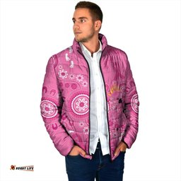 Pink Ribbon Australia Padded Jacket Breast Cancer Awareness Aboriginal Cacatua leadbeateri LT14