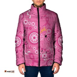 Pink Ribbon Australia Padded Jacket Breast Cancer Awareness Aboriginal Cacatua leadbeateri LT14