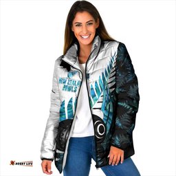 New Zealand Lawn Bowls Custom Padded Jacket Aotearoa Silver Fern Paua Shell LT14