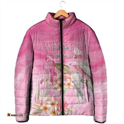 Personalised I Wear Pink For The Fight Padded Jacket Australian Breast Cancer Spirit LT9