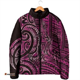 New Zealand Hammerhead Shark Padded Jacket Maori Haehae Mangopare Pink LT14