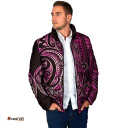 New Zealand Hammerhead Shark Padded Jacket Maori Haehae Mangopare Pink LT14