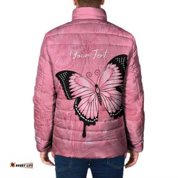 Personalised Australia Breast Cancer Awareness Padded Jacket Pink Ribbon Butterfly Opal Pattern LT14
