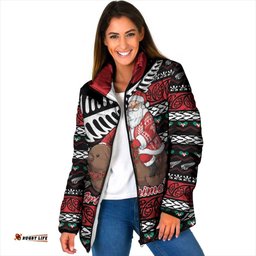 New Zealand Kiwi Santa Christmas Padded Jacket He Wairua Kirihimete LT9