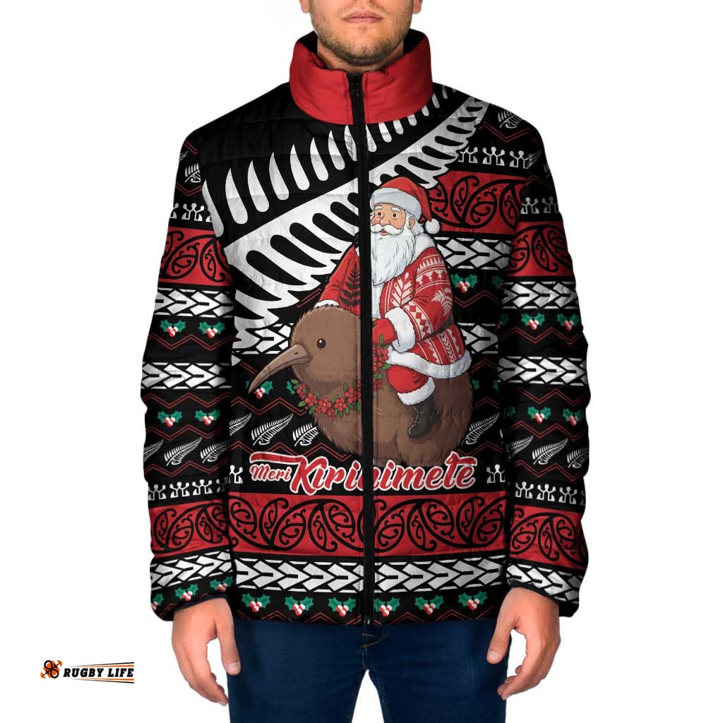 New Zealand Kiwi Santa Christmas Padded Jacket He Wairua Kirihimete LT9
