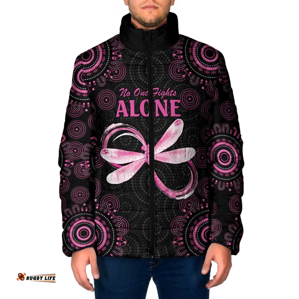Personalized Pink Dragonfly Aboriginal of Hope Padded Jacket Australias Breast Cancer Awareness LT9