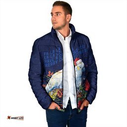 Merry Cocka-mas Padded Jacket Australia Christmas Blue Art LT9