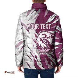 Personalized Manly Warringah Sea Eagles Padded Jacket Dynamic Lightning Mascot Rugby Australia TS04
