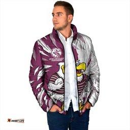 Personalized Manly Warringah Sea Eagles Padded Jacket Dynamic Lightning Mascot Rugby Australia TS04