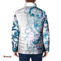 Turquoise Paua Shell Maori Padded Jacket Koru Kowhaiwhai LT7