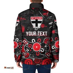 Personalized St Kilda Saints Padded Jacket Aboriginal Dot Painting Graffiti Style TS04