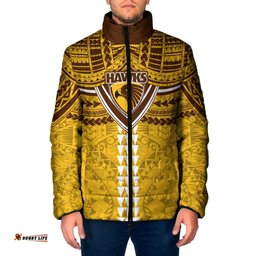 Personalized Hawthorn Hawks Padded Jacket Polynesian Tribal Pattern Heritage Football TS04
