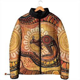 Indigenous Kangaroo Australia Padded Jacket Australian Aboriginal Art Proud LT14