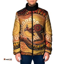 Indigenous Kangaroo Australia Padded Jacket Australian Aboriginal Art Proud LT14