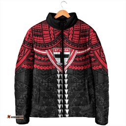 Personalized St Kilda Saints Padded Jacket Polynesian Tribal Pattern Heritage Football TS04