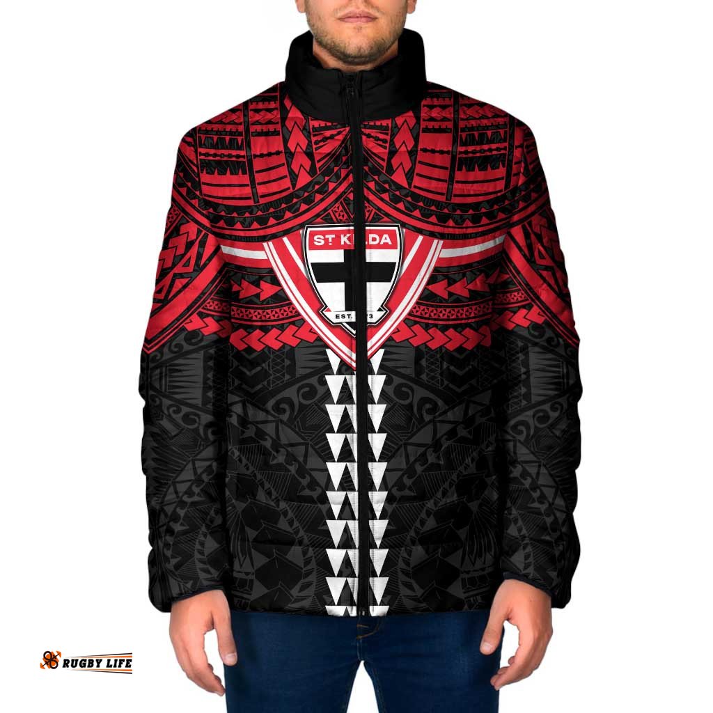 Personalized St Kilda Saints Padded Jacket Polynesian Tribal Pattern Heritage Football TS04