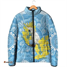 World Diabetes Day Australia Padded Jacket Yellow-crested Cockatoo Golden Wattle Aboriginal LT14