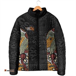 Personalised NAIDOC Deadly 50 Years Padded Jacket Minimalist Aboriginal Art LT9