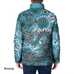 Personalised NAIDOC Week 50 Years Deadly Always Padded Jacket Teal Aboriginal Artwork Dot Painting LT9