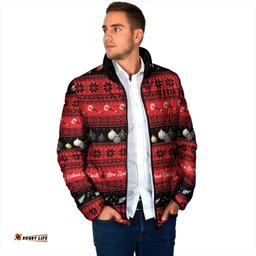 New Zealand Darts Christmas Padded Jacket Merry Xmas Aotearoa Maori Red LT14