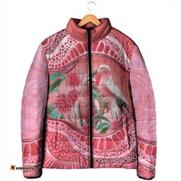 Indigenous Pink Galah Australia Padded Jacket Australian Hakea Aboriginal Art Proud LT14