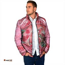 Indigenous Pink Galah Australia Padded Jacket Australian Hakea Aboriginal Art Proud LT14