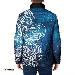 Matariki Galaxy Padded Jacket Maori Taniko Pattern LT9