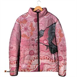 NAIDOC Week Aussie Indigenous Padded Jacket Aboriginal Galah Bird Contemporary Art LT7