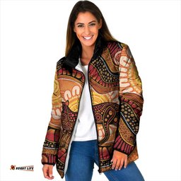 Indigenous Dingo Australia Padded Jacket Australian Aboriginal Art Proud LT14