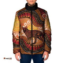 Indigenous Dingo Australia Padded Jacket Australian Aboriginal Art Proud LT14