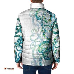 Paua Shell Maori Padded Jacket Koru Kowhaiwhai LT7