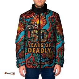 NAIDOC Week 26 Padded Jacket 50 Years of Deadly Aboriginal Motif LT03