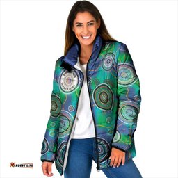 NAIDOC 50 Years of Deadly Padded Jacket Sea Turtle Aboriginal Dot Art LT19