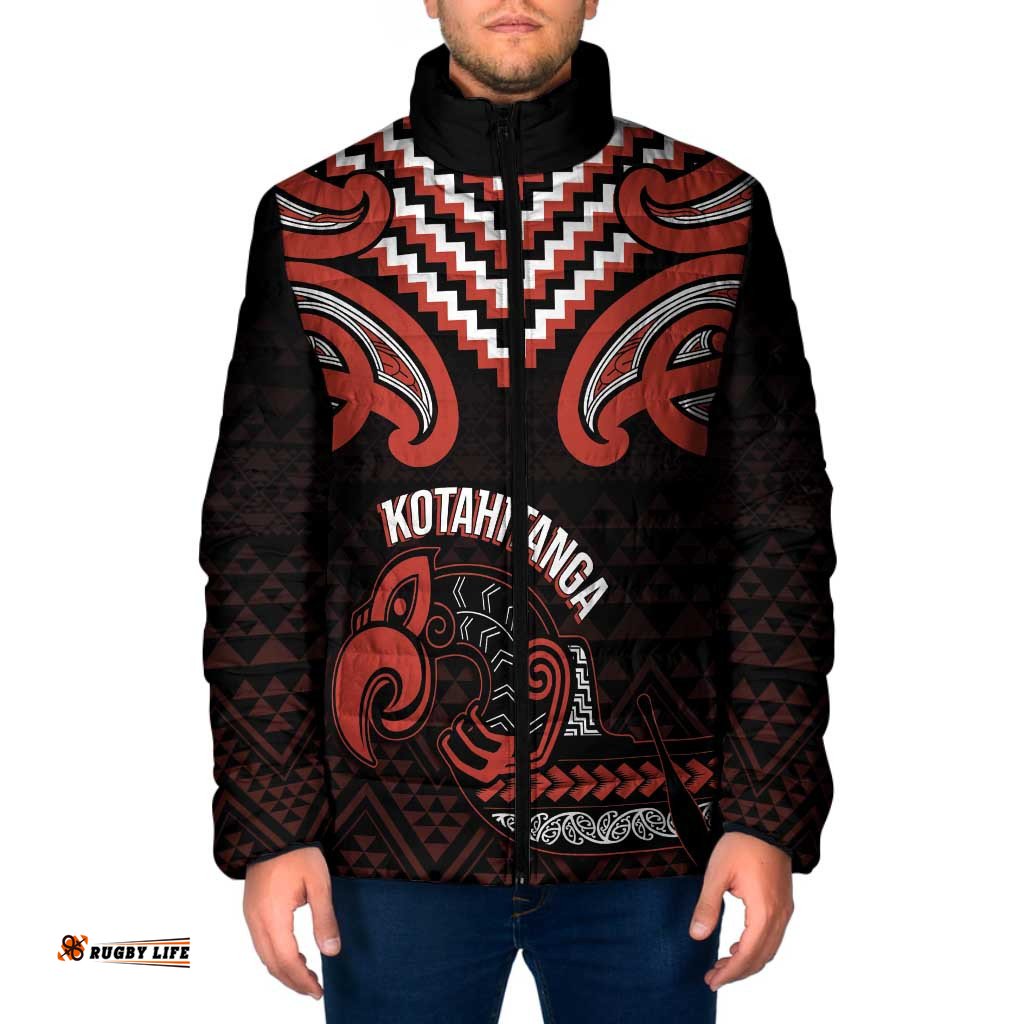 Maori Waitangi Padded Jacket Kotahitanga Poutama Mix Whakairo LT7