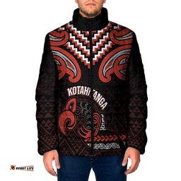 Maori Waitangi Padded Jacket Kotahitanga Poutama Mix Whakairo LT7