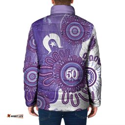 NAIDOC Week 2026 Padded Jacket 50 Years Deadly Dhari Purple Aboriginal Art LT14