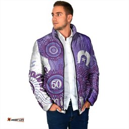 NAIDOC Week 2026 Padded Jacket 50 Years Deadly Dhari Purple Aboriginal Art LT14