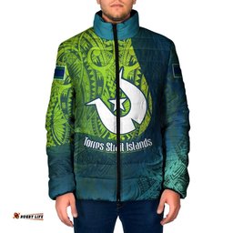 Torres Strait Islands Padded Jacket Vibrant Polynesian Tribal Pattern Art TS04