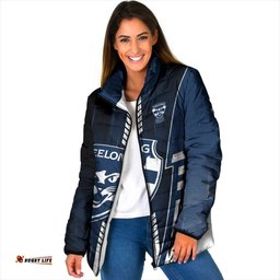 Personalized Geelong Cats Padded Jacket Modern Geometric Sports Graphic Style TS04