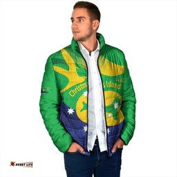 Personalised Australia Christmas Island Padded Jacket Wilayah Pulau Krismas Flag Color LT14