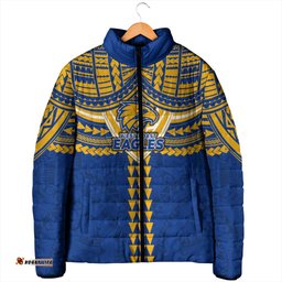 Personalized West Coast Eagles Padded Jacket Polynesian Tribal Pattern Heritage Football TS04