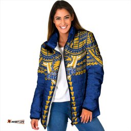 Personalized West Coast Eagles Padded Jacket Polynesian Tribal Pattern Heritage Football TS04