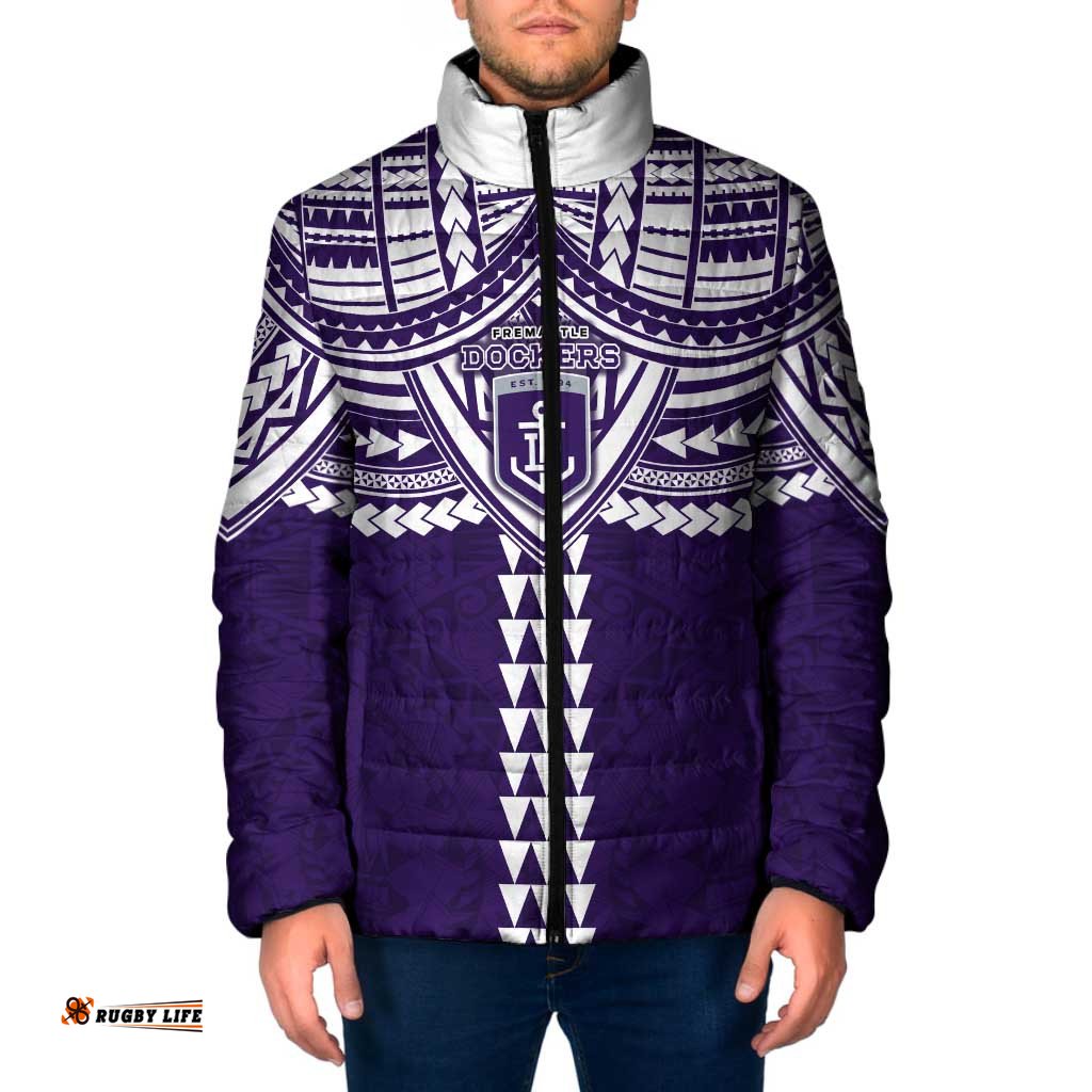 Personalized Fremantle Dockers Padded Jacket Polynesian Tribal Pattern Heritage Football TS04